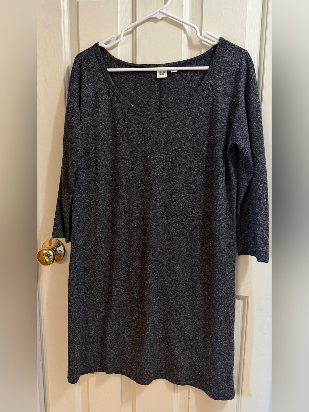 GAP Charcoal Heather Scoop Neck Knit Dress | Minimalist | Office Core | S